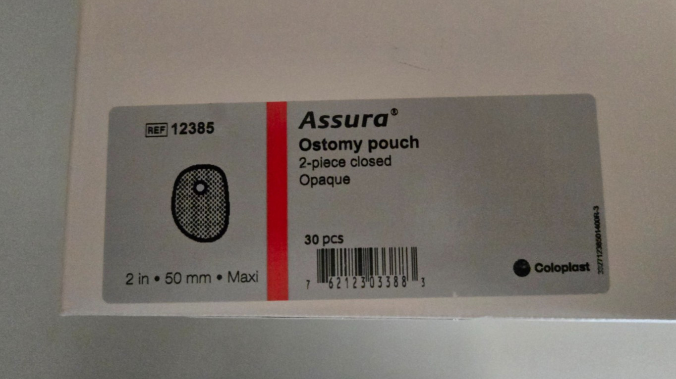 Coloplast Assura 2-Piece Closed Pouch #12385 Opaque 2in/50mm (30) NIB Complete