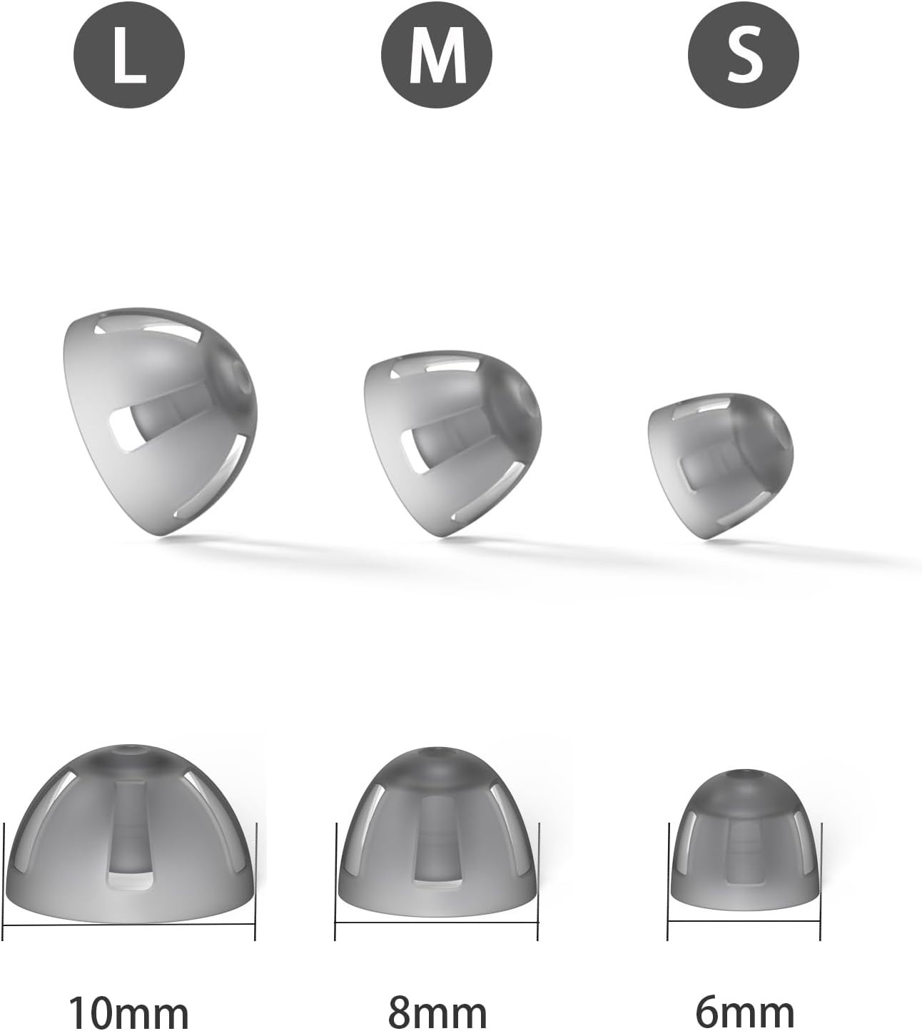 Resound Compatible Hearing Aid Domes Open Smokey Ear Tips Replacement Small M…