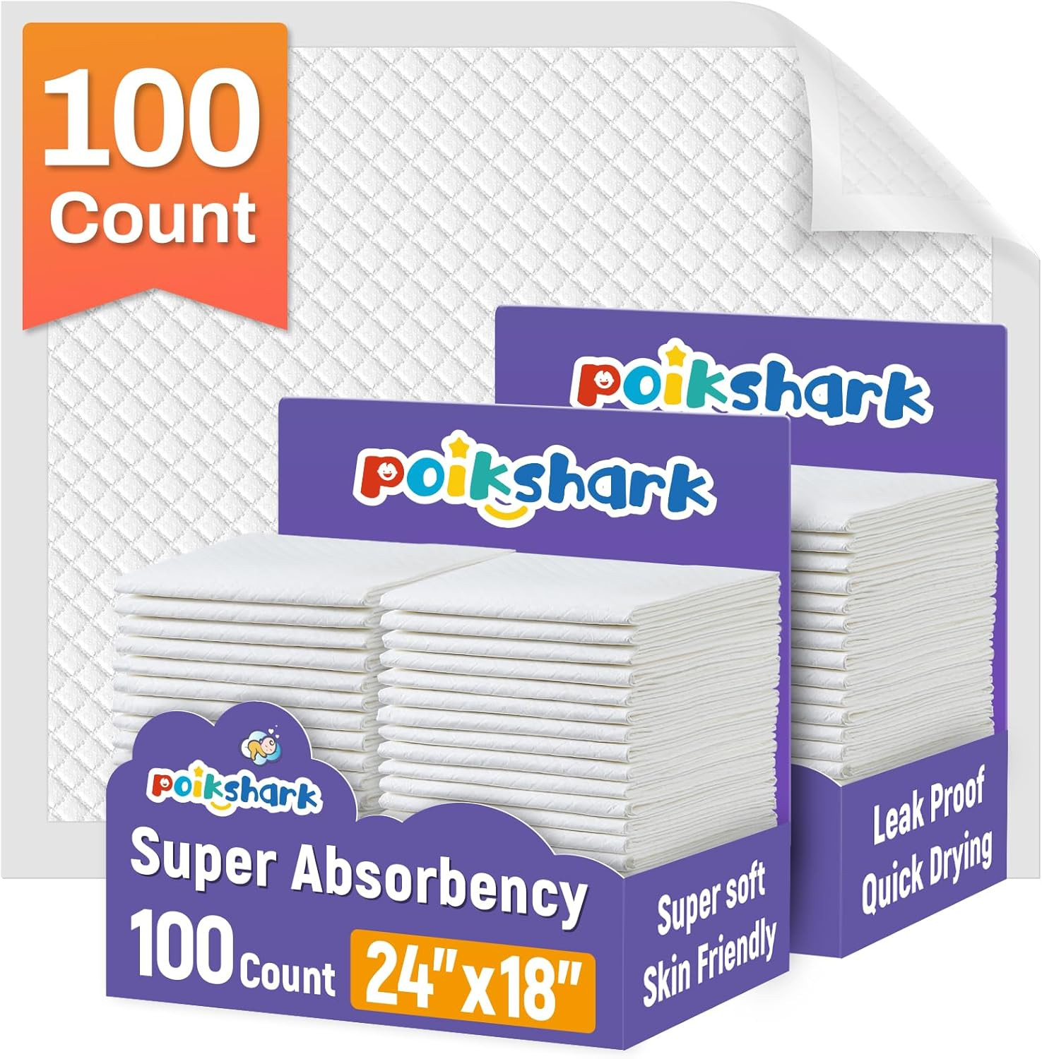 100 Pack Disposable Changing Pads for Baby, 18″ X 24″ Super Absorbency Disposabl