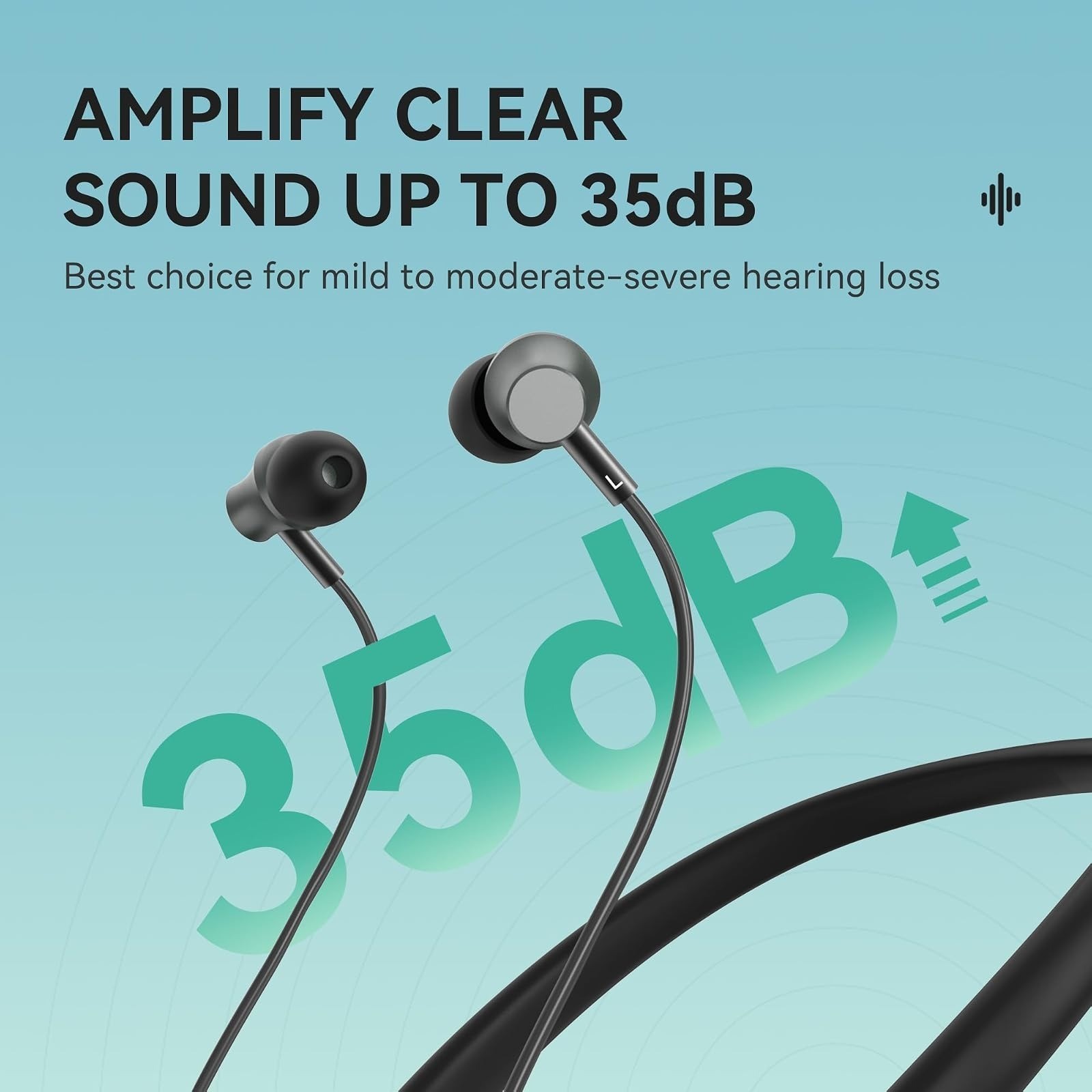 Bluetooth Hearing Aids for Seniors, Rechargeable Neckband Amplifiers