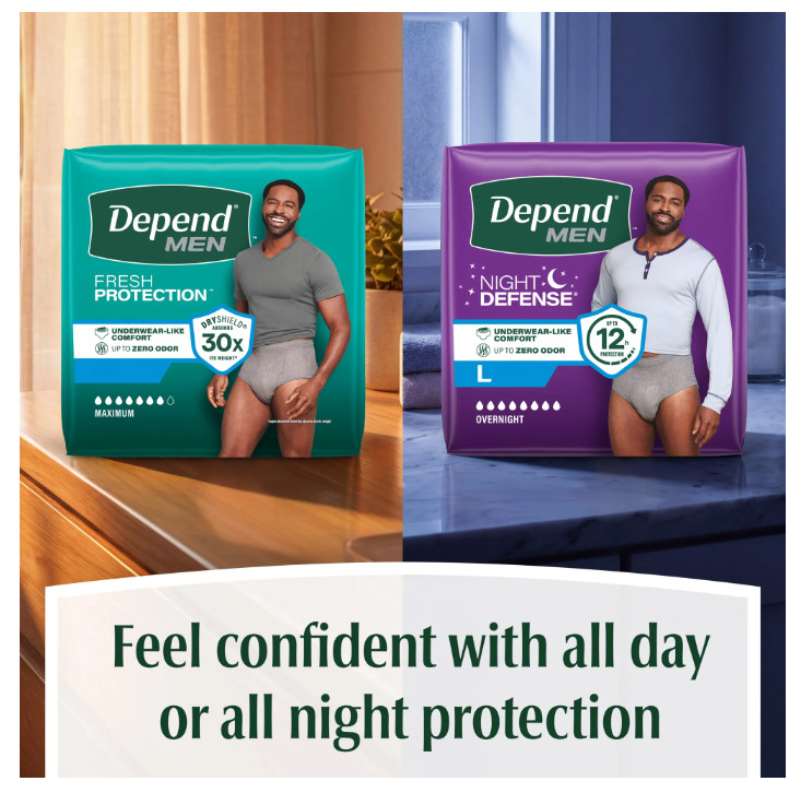 Depend Fresh Protection Men Incontinence Underwear XXL 44Ct