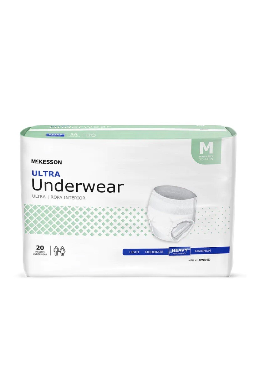 McKesson Ultra Underwear Incontinence Pant (M)4 Bags Children Seniors Post Op Su