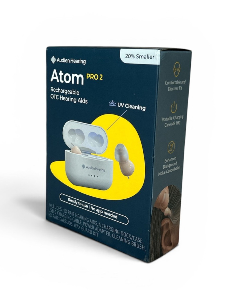 Audien Atom Pro 2 Rechargeable OTC Hearing Aids Wireless Hearing Amplifier