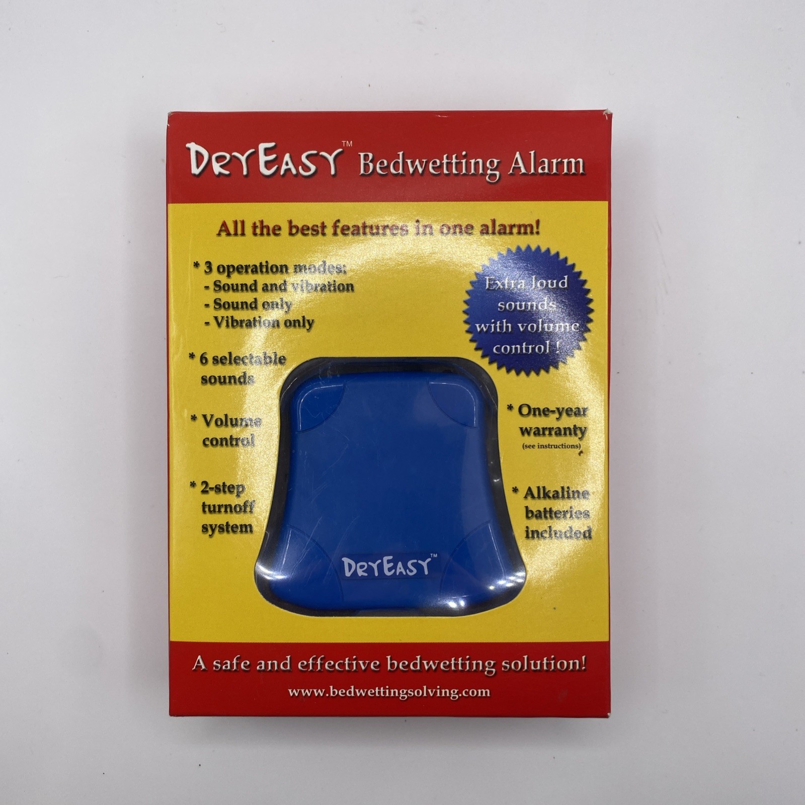 DryEasy Bedwetting Alarm Volume Control Sounds Vibration Dry Easy