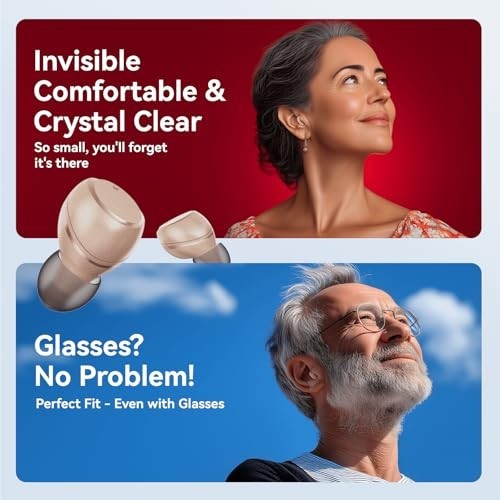 New in box EarCentric Whisper Rechargeable Hearing Aids for Seniors OTC Hearing