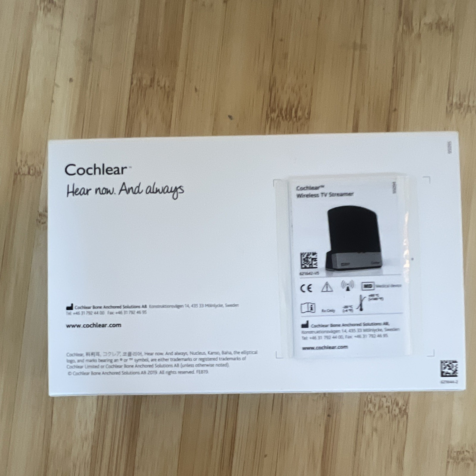 Cochlear Wireless TV Streamer Dolby Digital for Nucleus 7/Kanso 2 Black/Gray
