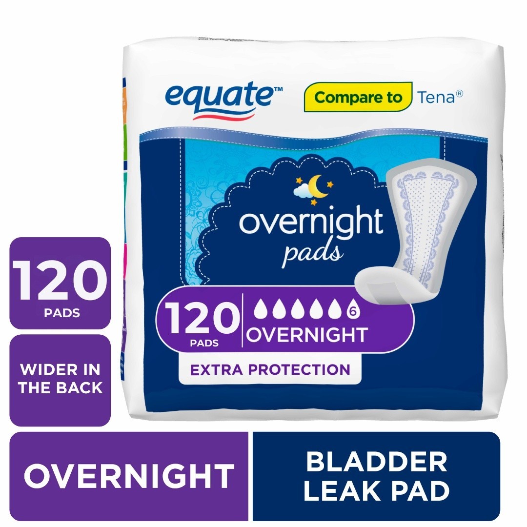 HOT ~ Equate Options Women’s Incontinence Pads, Unscented, Overnight (120 Count)