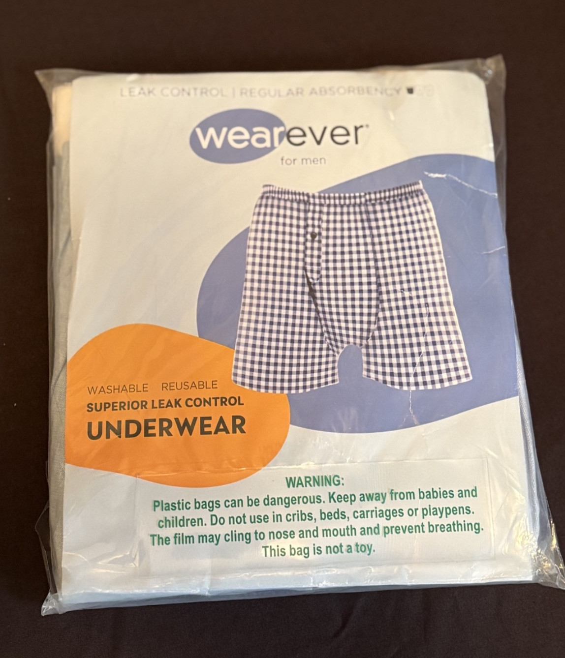 Wearever Underwear for Men Leak Control LARGE – Light Blue (New)