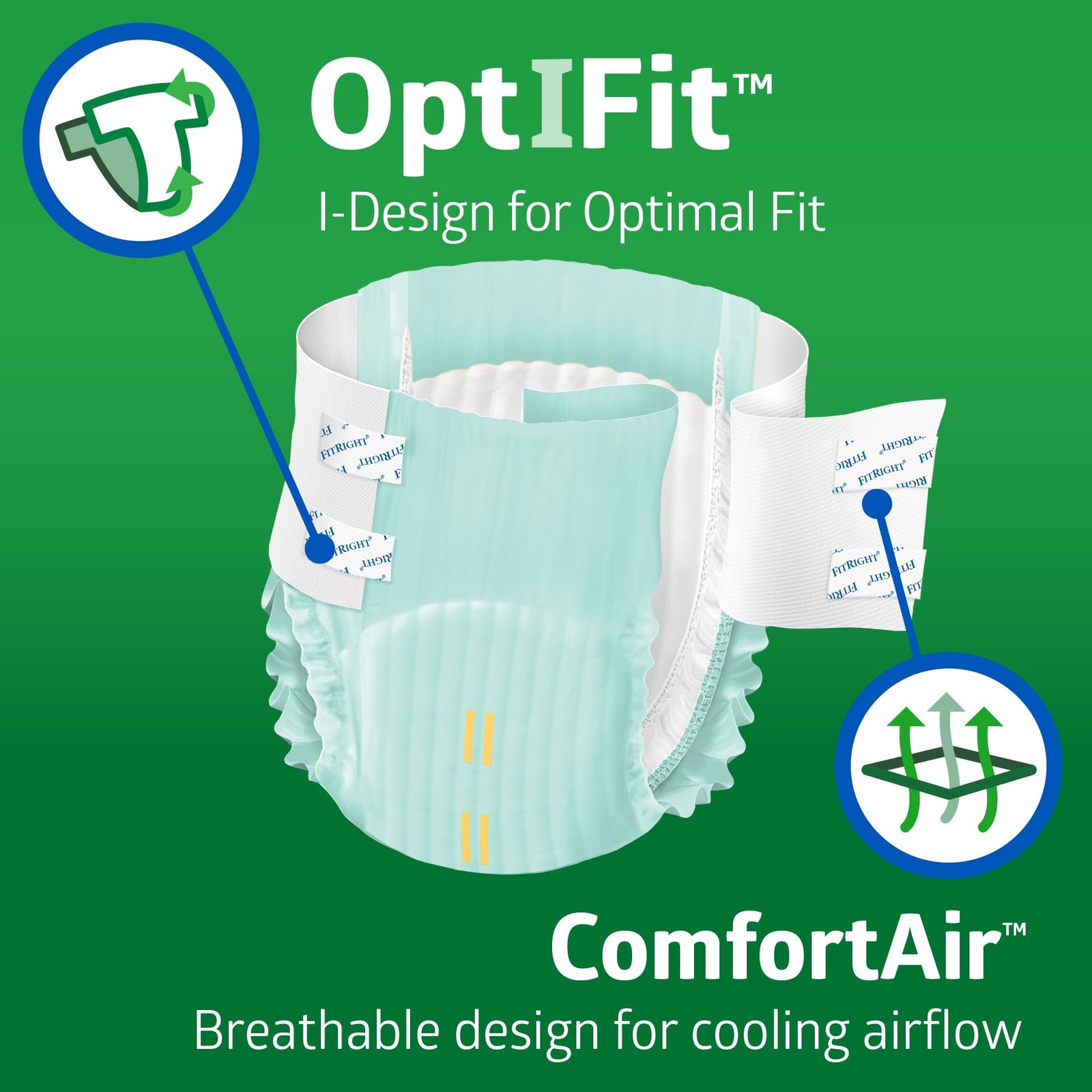 FitRight Ultra Adult Diapers, Disposable Incontinence Briefs with Tabs, Heavy Ab