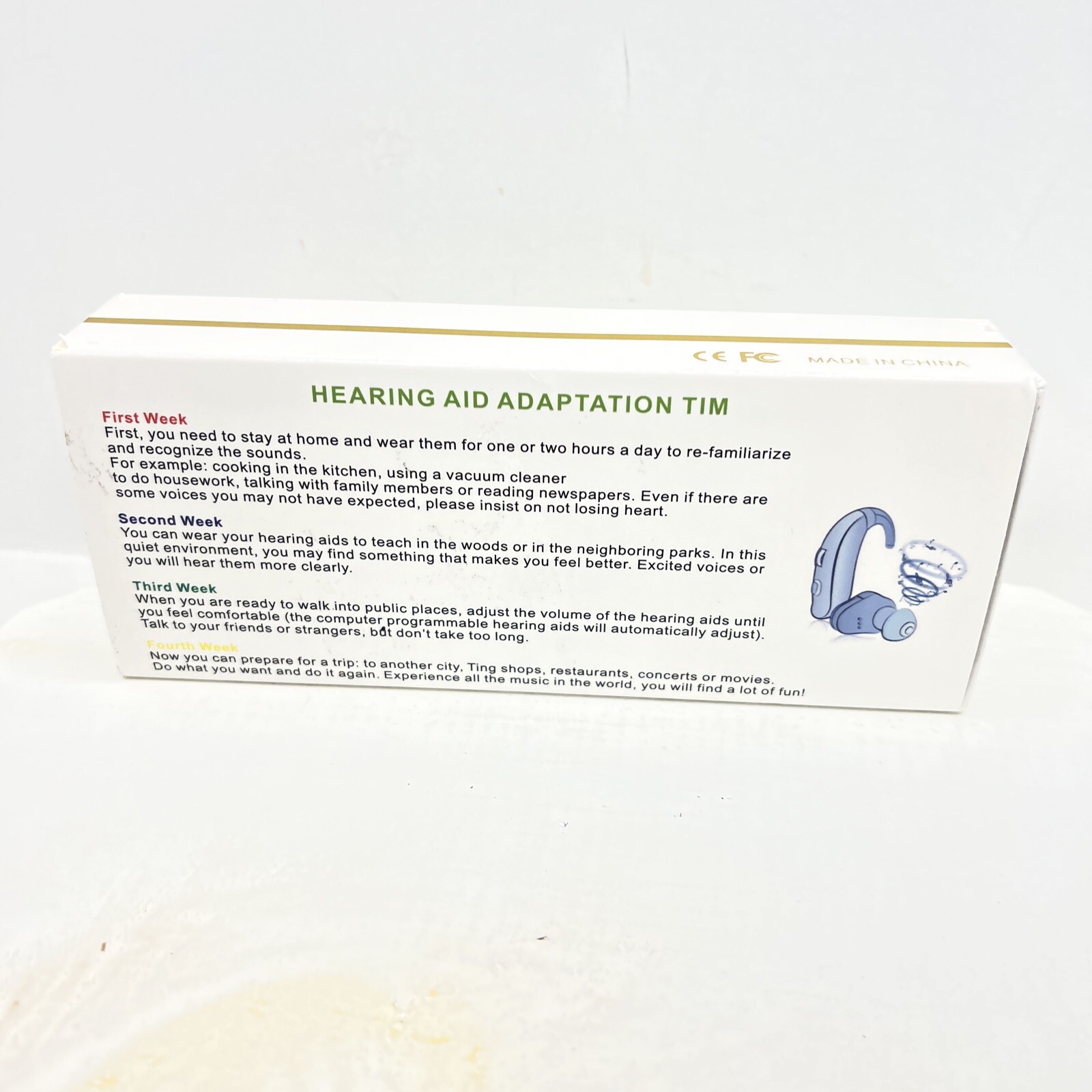 Brand New Single Ear Hearing Aid. Super Hearing Device Blue
