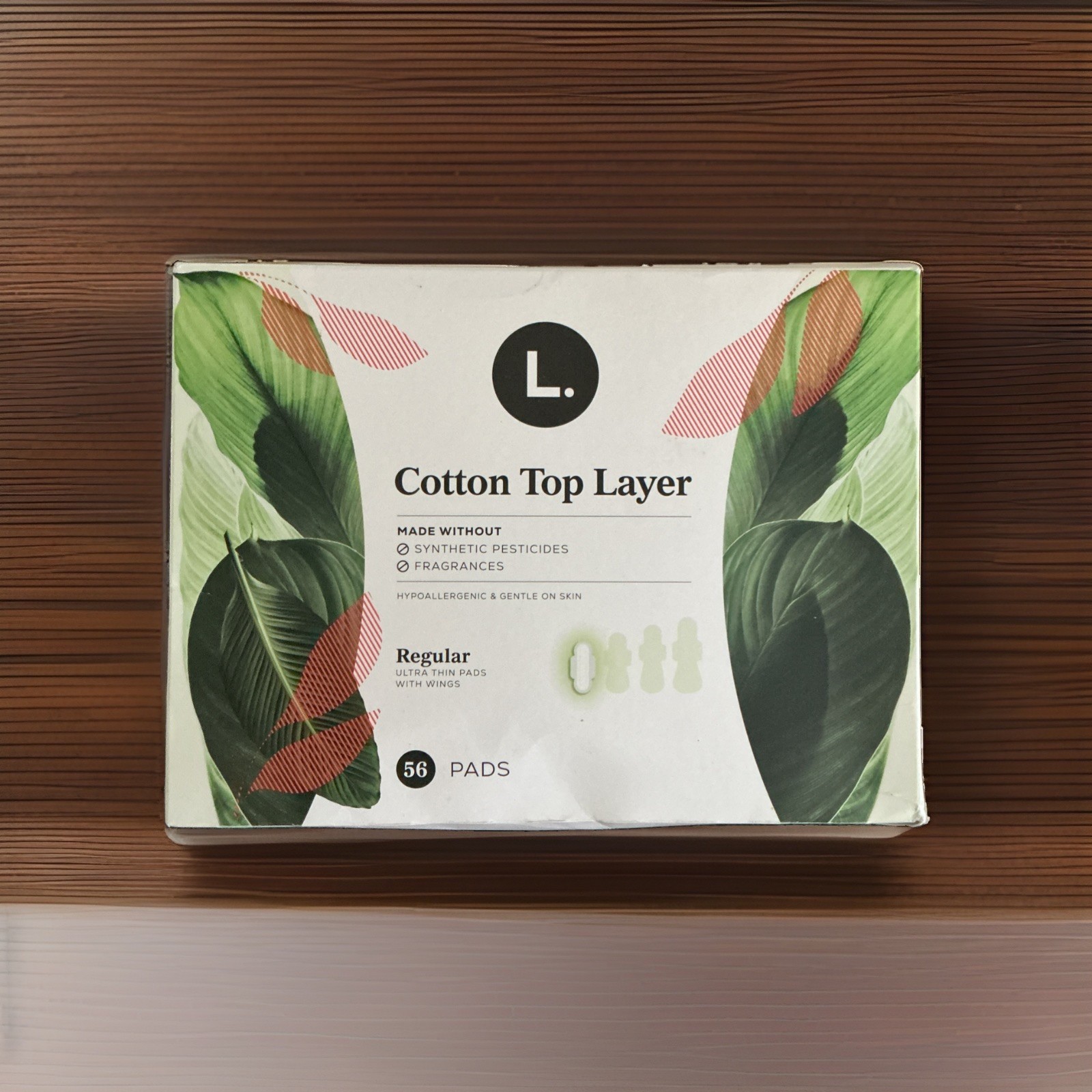 L. Ultra Thin Pads for Women Organic Cotton Top Layer 42 Pads