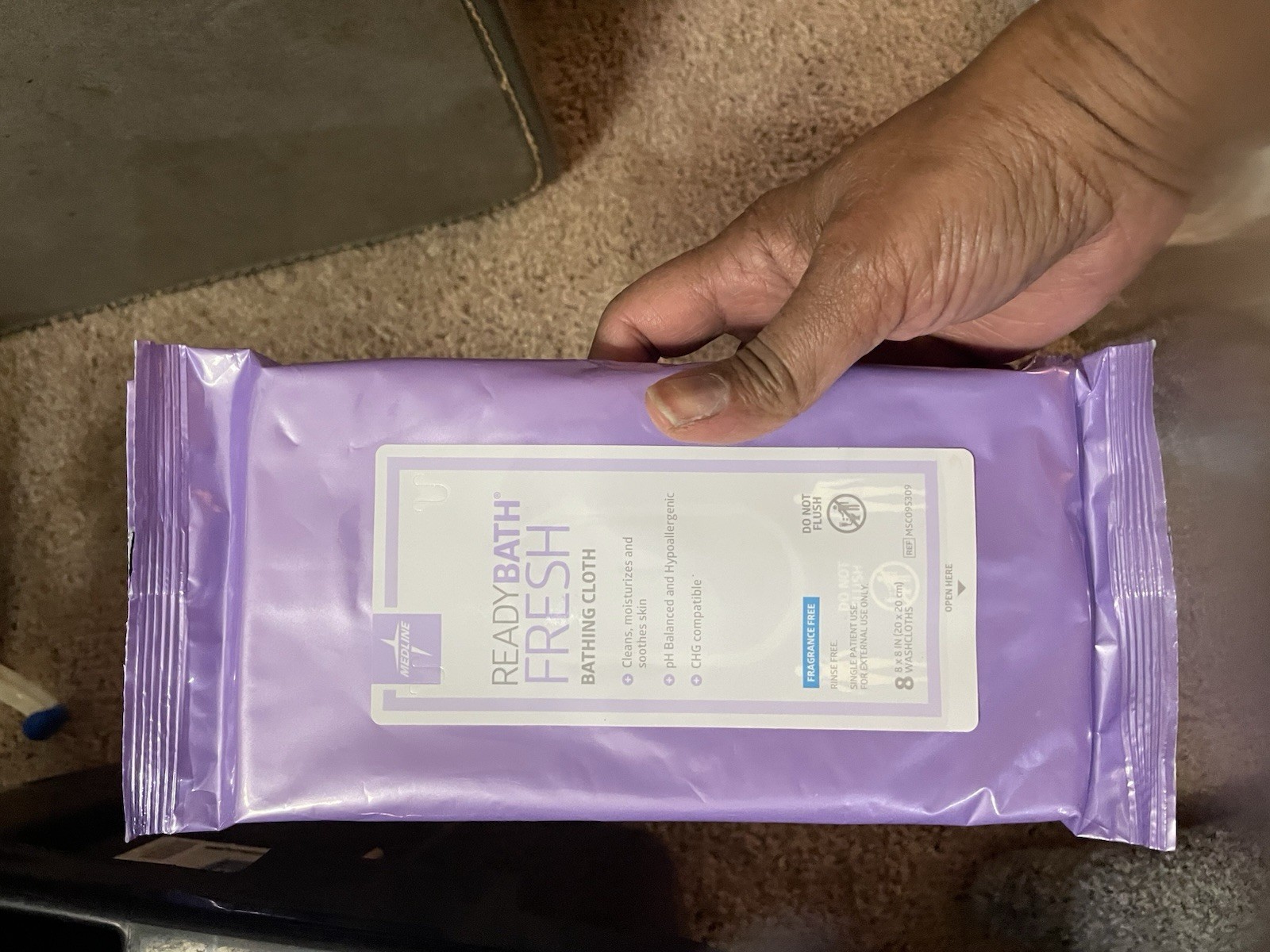 Medline Readyflush Jr Flushable Personal Cleansing Cloths 40 count 7X8 inch