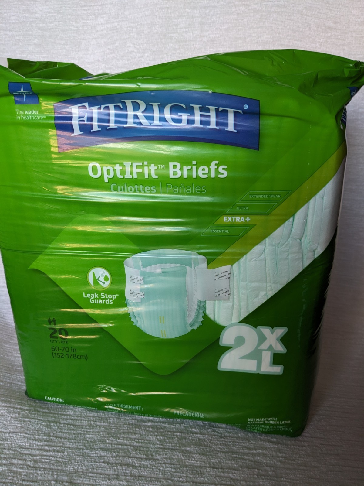 FitRight Adult Incontinence Briefs With Tabs 2XL XXL 60-70″ 20 Count New