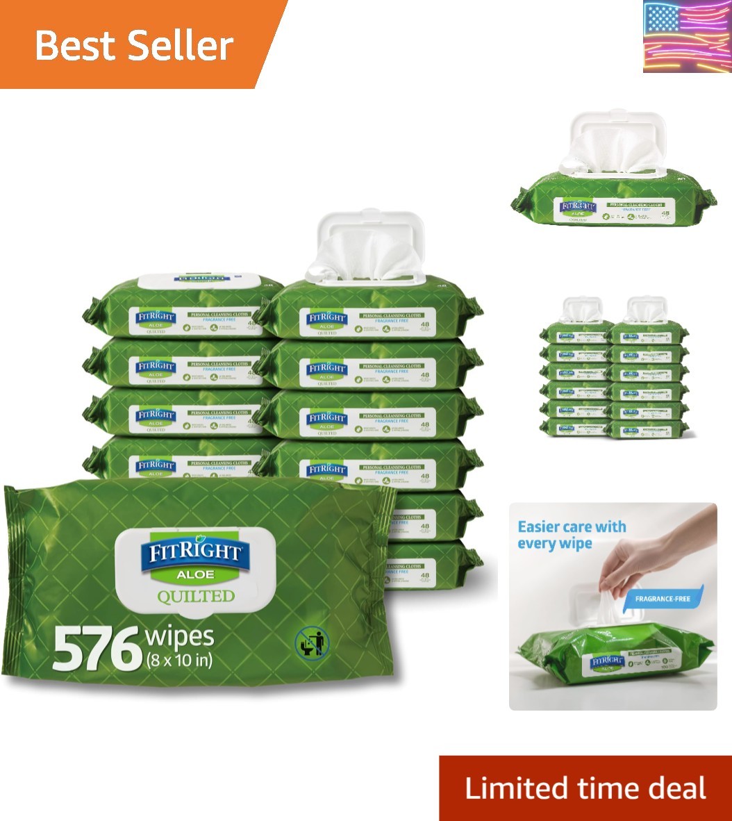 FitRight Aloe Cleansing Wipes Unscented
