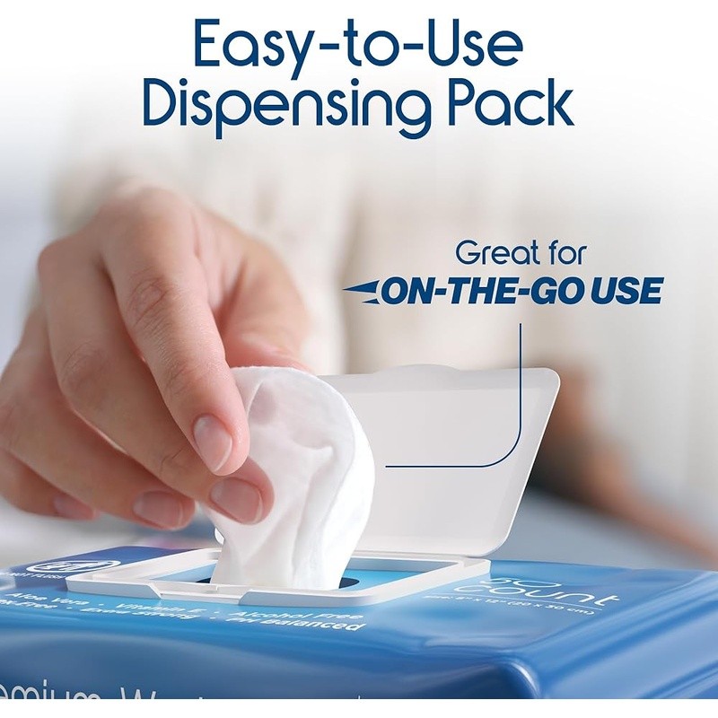 Aloe Vera Disposal Wipes Adults Moist Cleaning Bathing Caregivers 8×12 Inches US