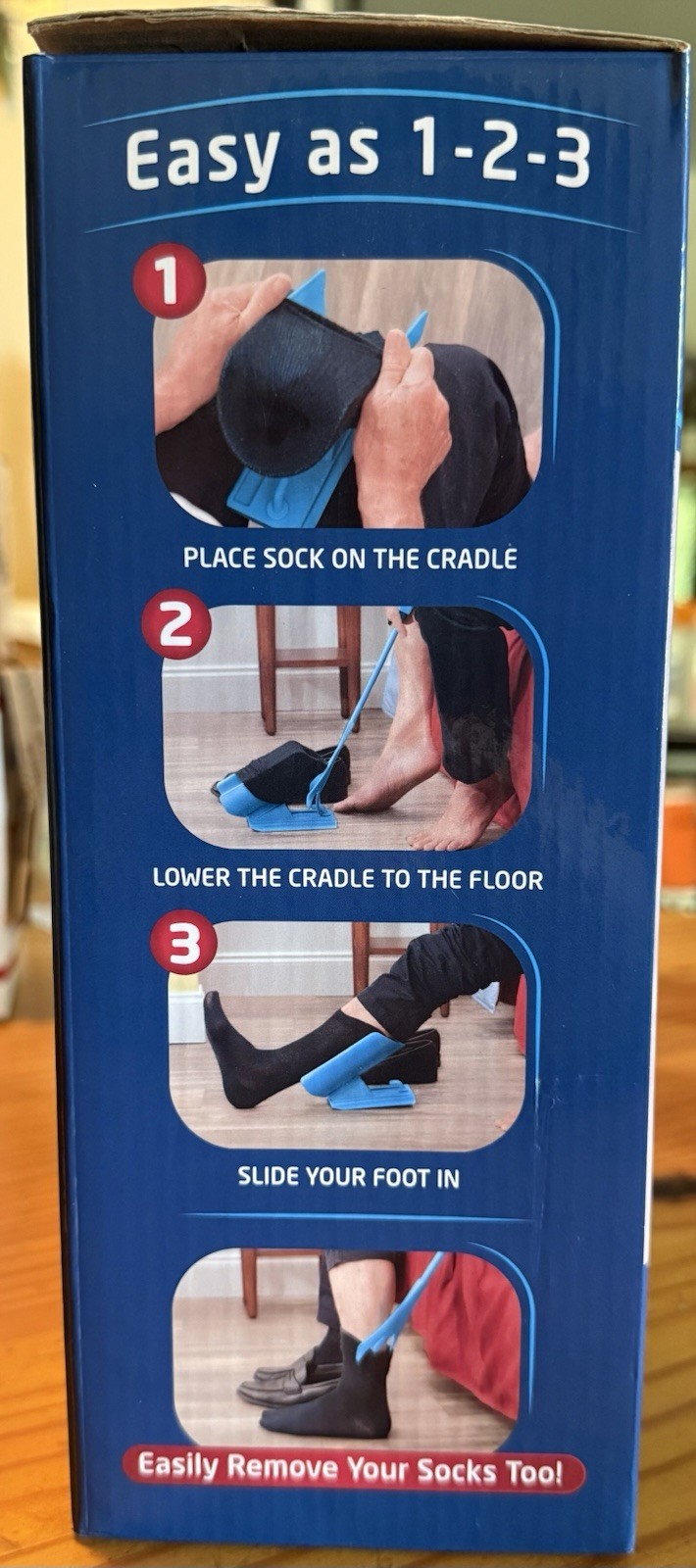 Sock Slider As Seen On TV Easy On Off Helper Sock Aid Shoe Horn Made in USA VB9