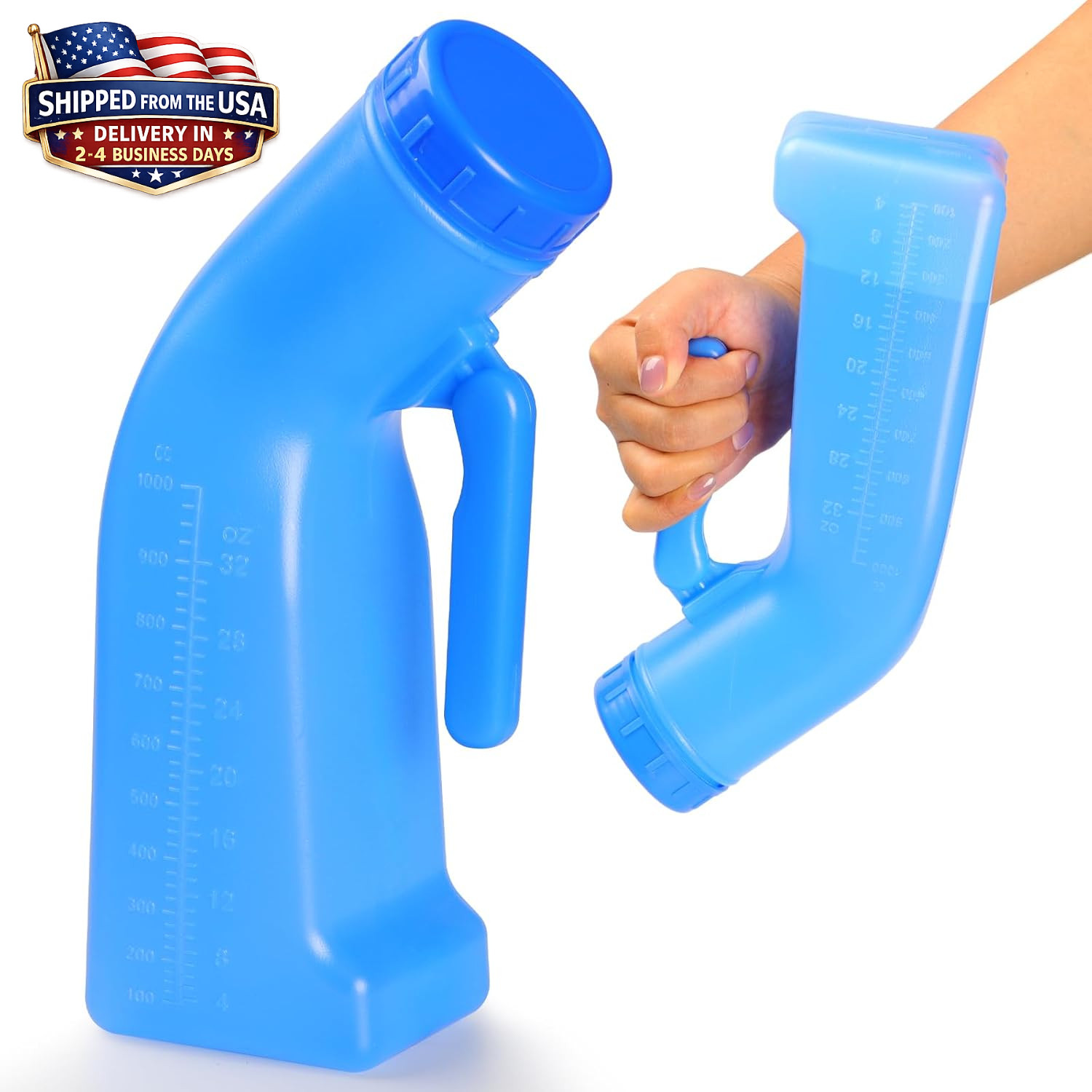 Urinal Bottle Male Urinals Portable Urine Bottle with Screw Lid 1200 ml