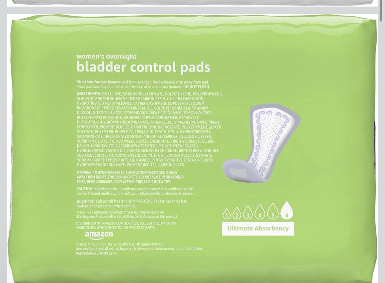 Incontinence Pads for Women, Bladder 30 Count, Overnight See Notes