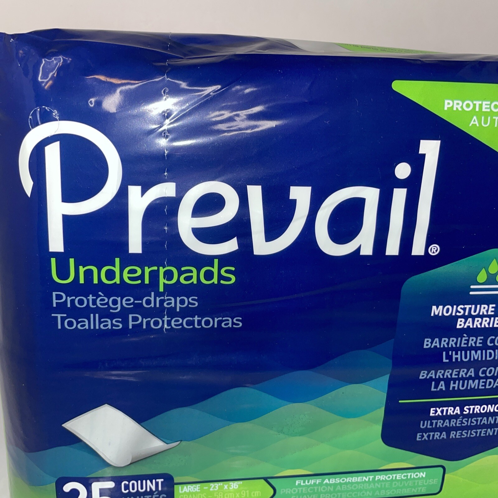 Prevail UnderPADS 125 Count Lg NIB 23×36 Moisture Proof Barrier Extra Strong 1F9