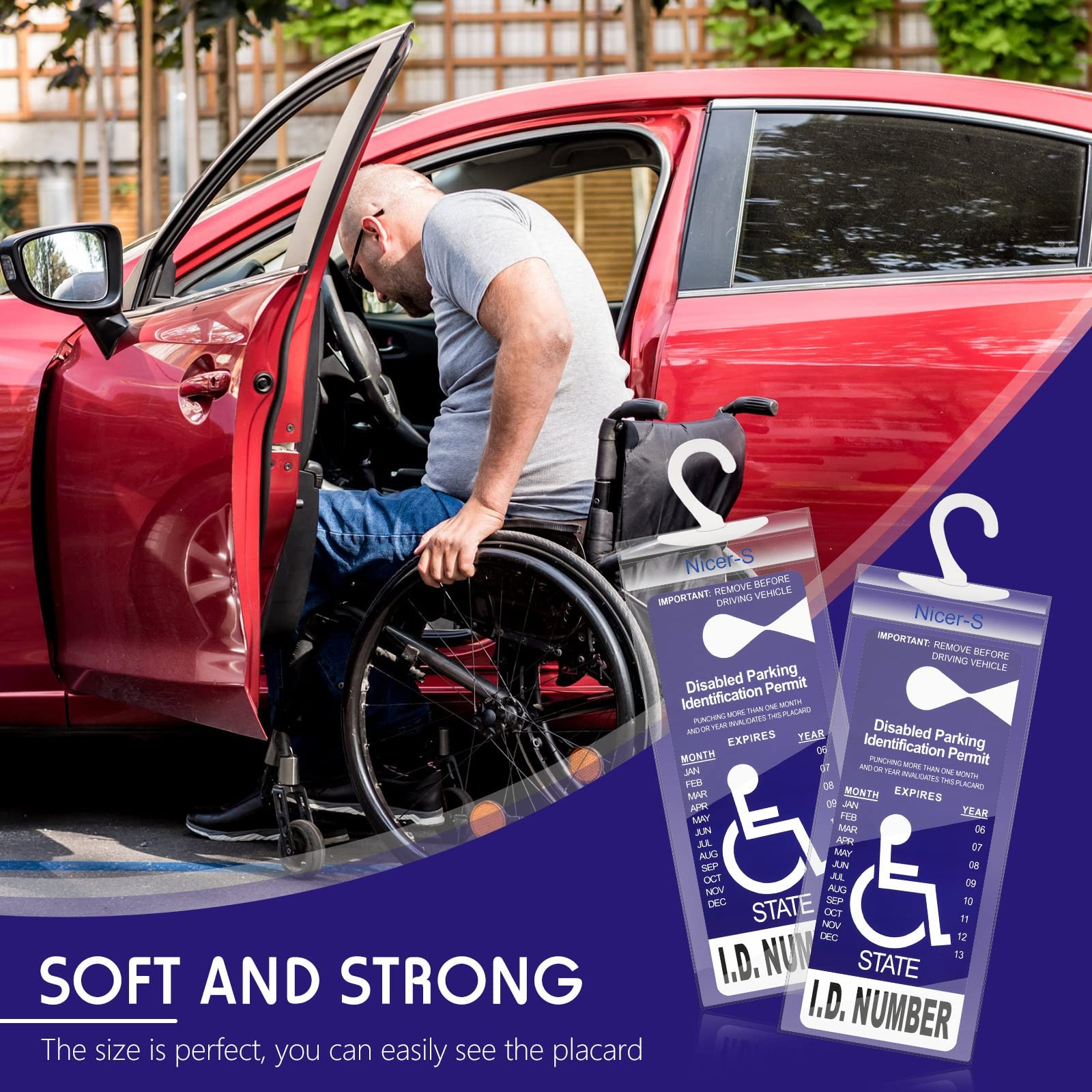 6 Pieces Handicap Placard Holder for Auto Ultra Transparent Disabled Parking Pla