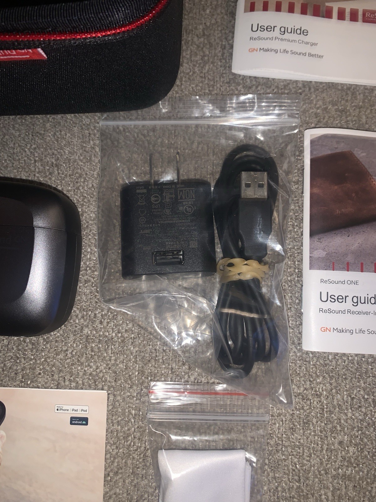Resound One RT61-DRWC Left Hearing Aid & Battery Charger Conplete Pre-Owned