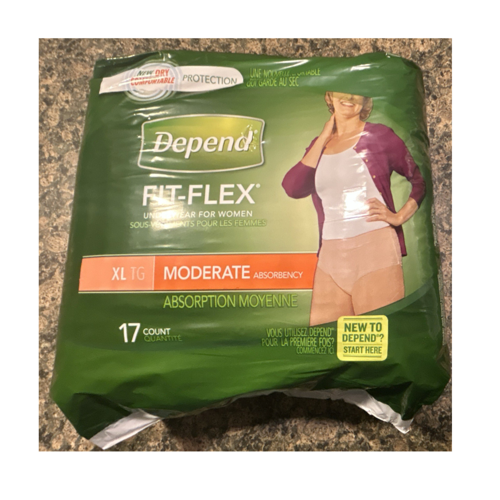 Depend FIT-FLEX Incontinence Pants Women XL Moderate Absorbency 17 Count