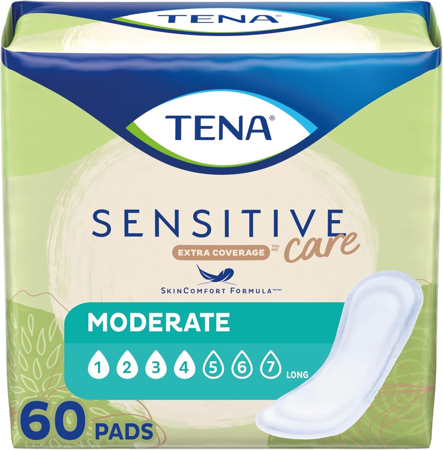 TENA Sensitive Care Extra Coverage Moderate Long Incontinence Bladder Control