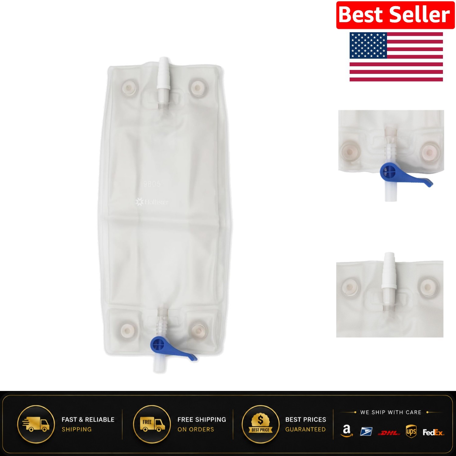 Sterile 30 oz Urinary Leg Bag with Easy Drain Valve – Discreet & Comfortable