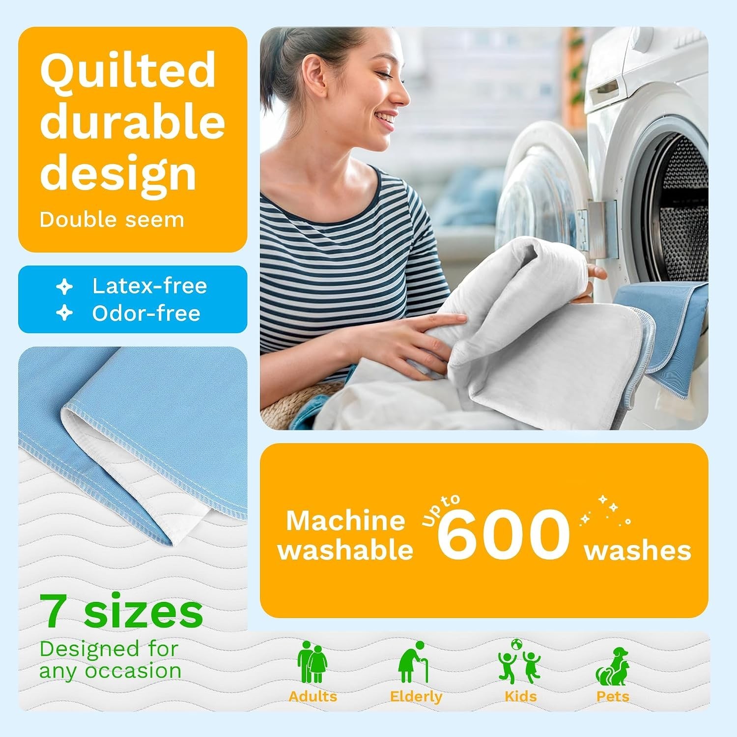 Highly Absorbent Waterproof Underpads – 34×36 Pack of 4 for Ultimate Protection