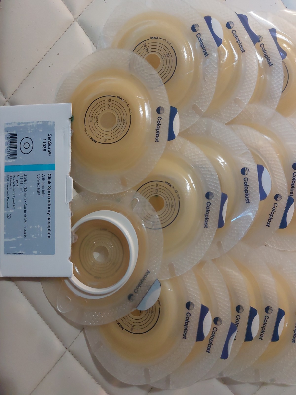 Qty 20 Coloplast SenSura Click Xpro Ostomy Baseplate Belt Tabs 11035 Cut To Fit