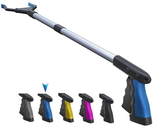 PowerGrip T9, Grabber Reacher Tool, Wide Jaw, 32 Inch (Pack of 1) Blue