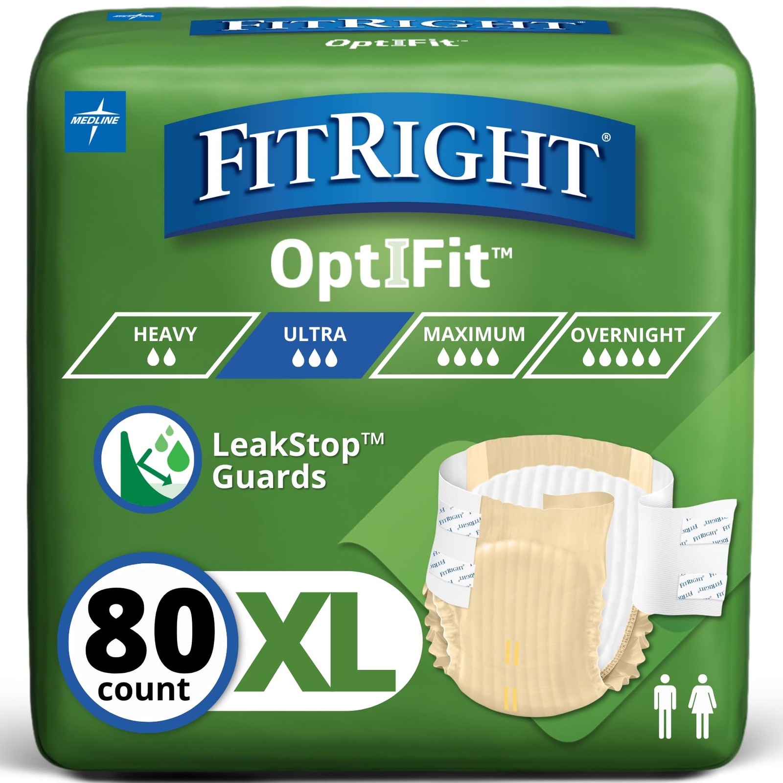 Ultra Heavy Absorbency Adult Diapers for Men & Women, Waist Size: X-Large 56-…