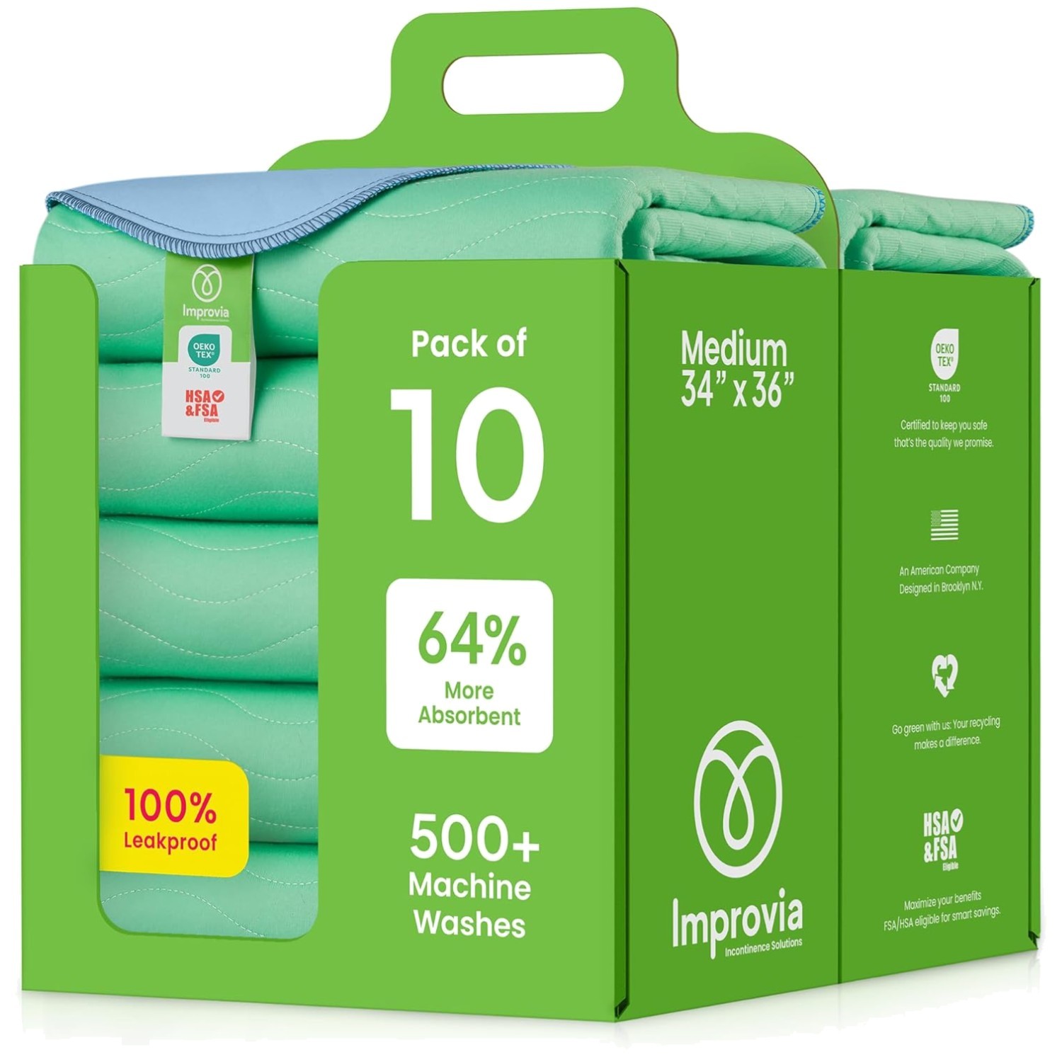 Washable Underpads Pack of 10 – Heavy Absorbency Protection