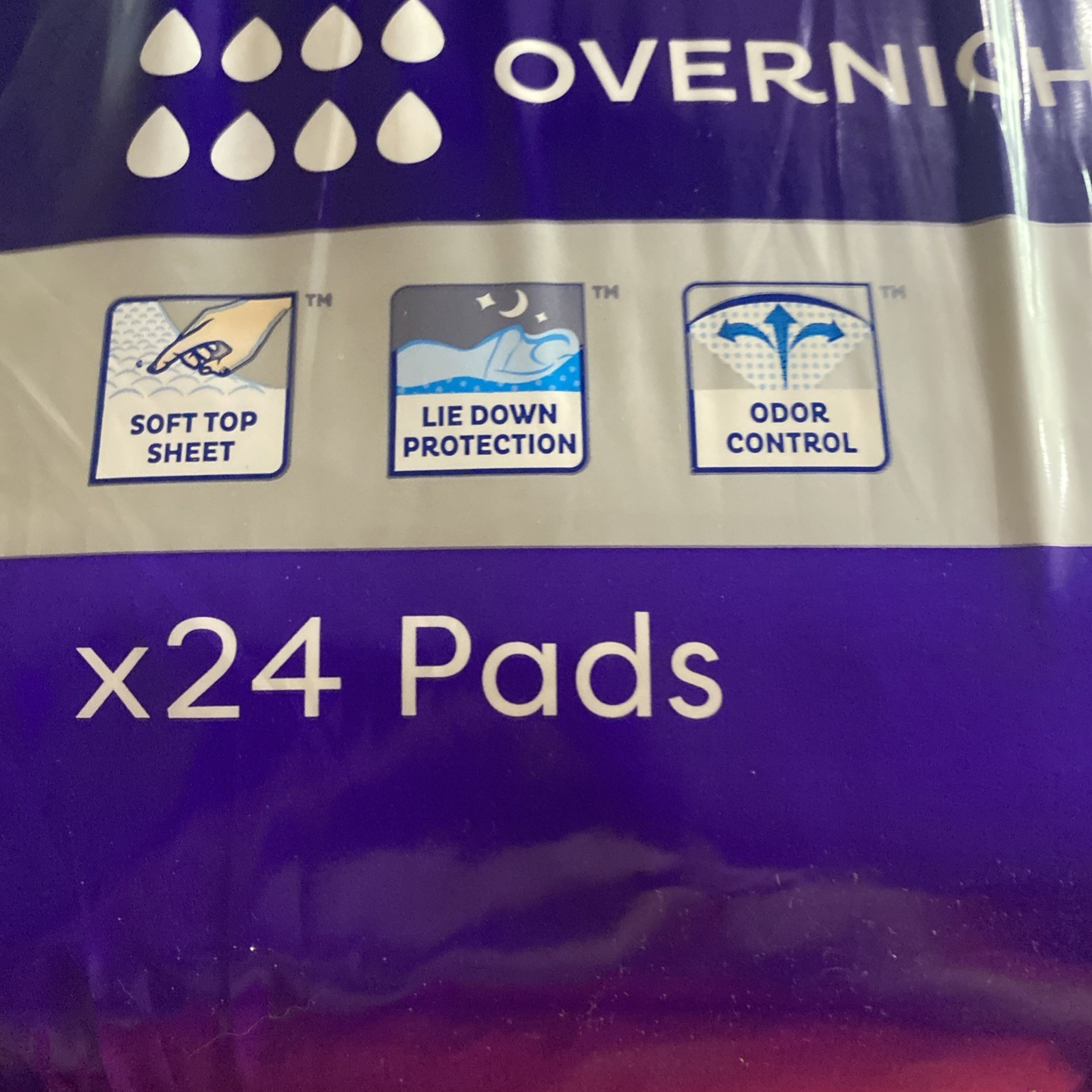 NEW! TENA ~ ProSkin 3XL Night Pads 3x Soft 3x Dry 3x Protection 24 Unisex Pads