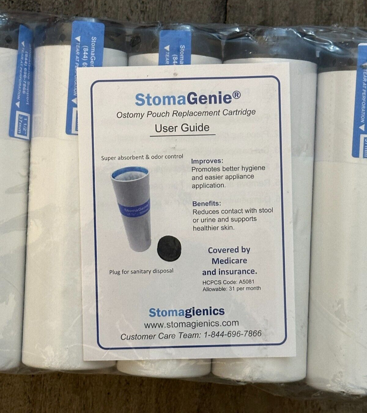 StomaGenie 12016P Ostomy Pouch Replacement Cartridge 1 1/2″ – 37mm Set of 10