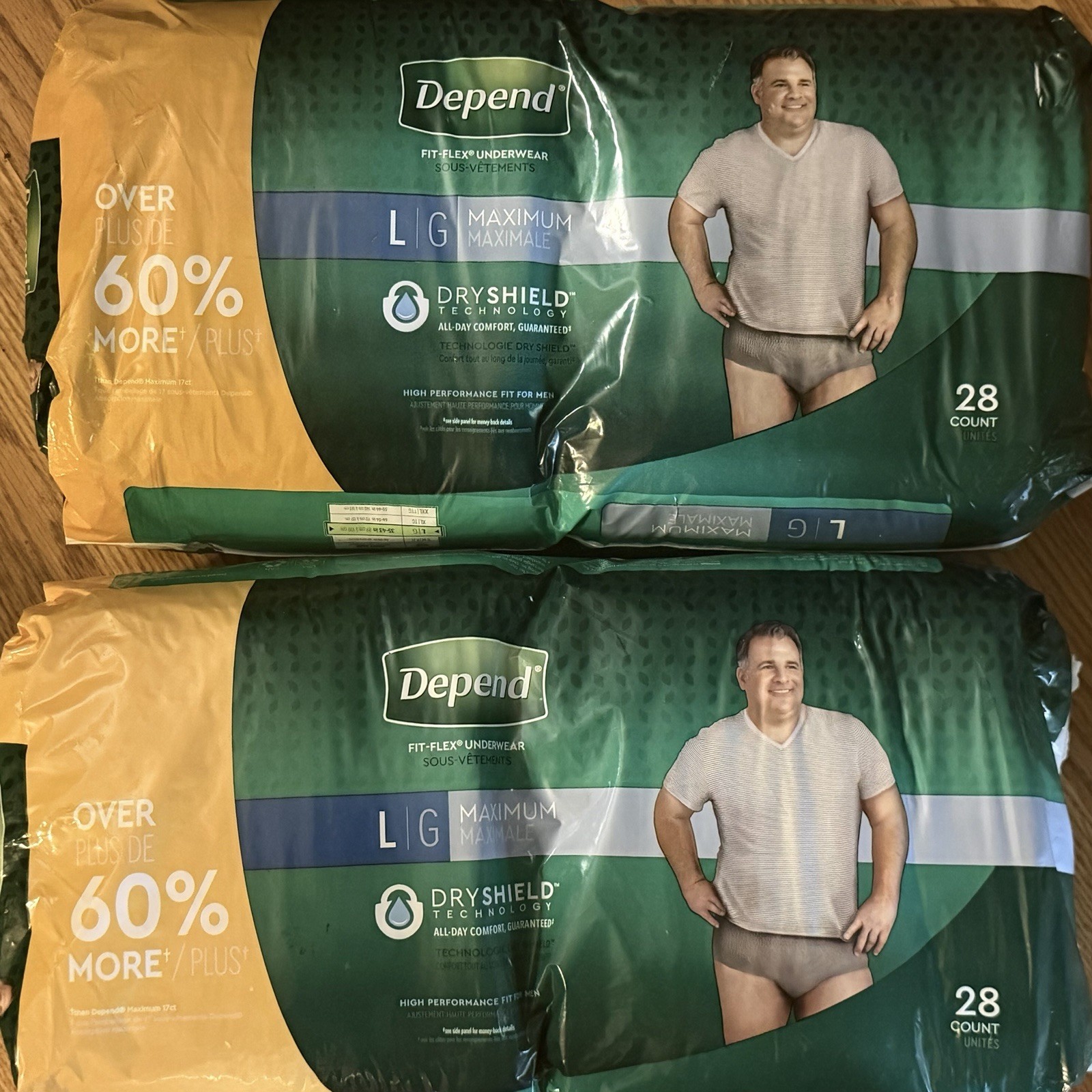 28 Ct Depend Fit-Flex Incontinence Underwear Maximum Absorbency Men