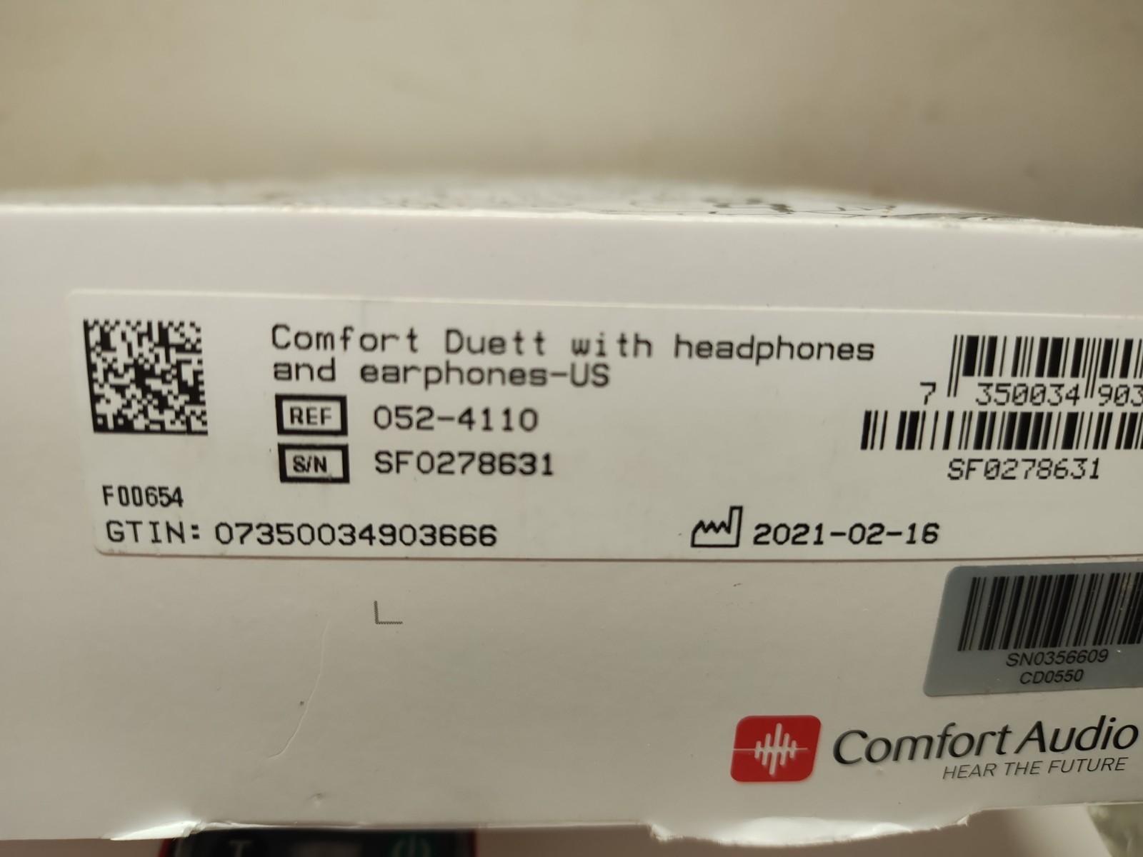 Comfort Audio Duett Personal Listener w/ Headphones & Earphones – Model 052-4110