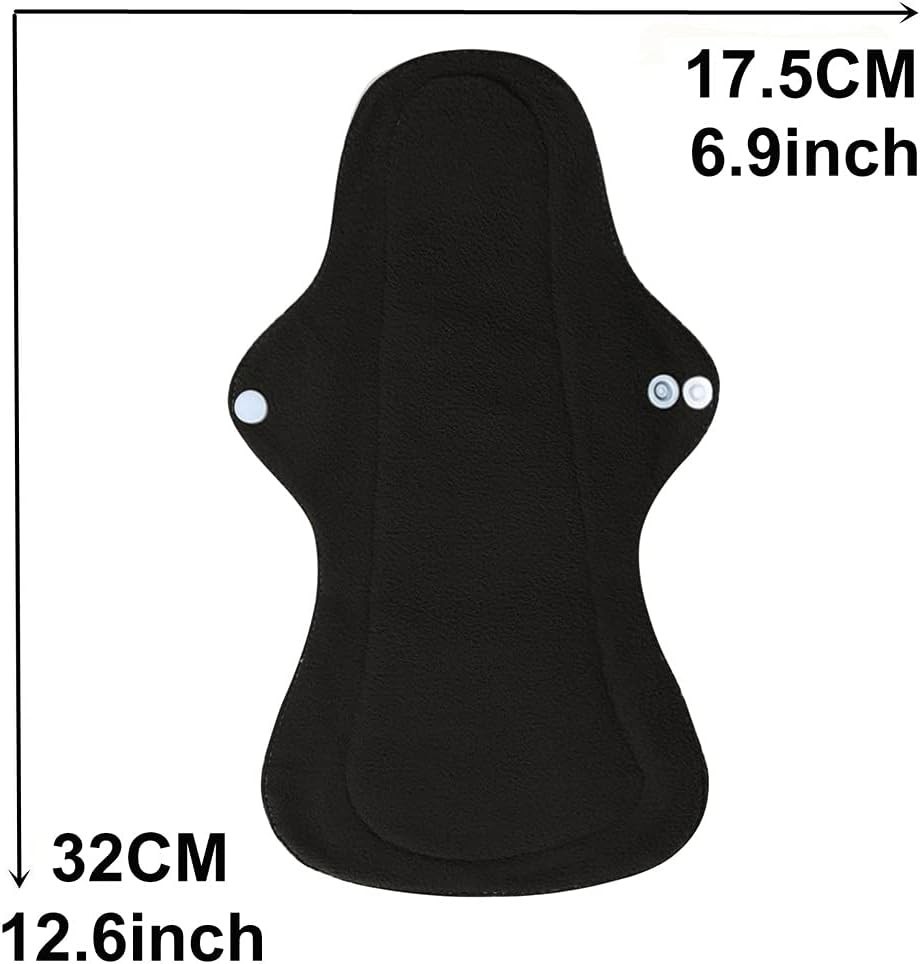 Stylish 6pc Reusable Menstrual Pad Set with Waterproof Storage Bag included