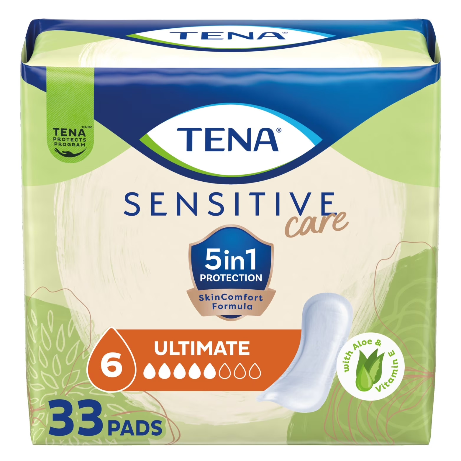 3 Packs Tena Sensitive Care Ultimate Absorbency Incontinence Pad for Women, 33ct