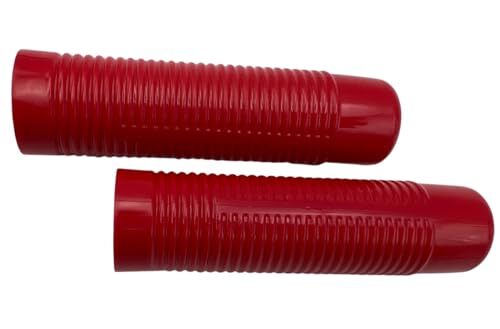 Comfort Axis Classic Ribbed Grip for 1″ Handle Bar, Red – 1 Pair