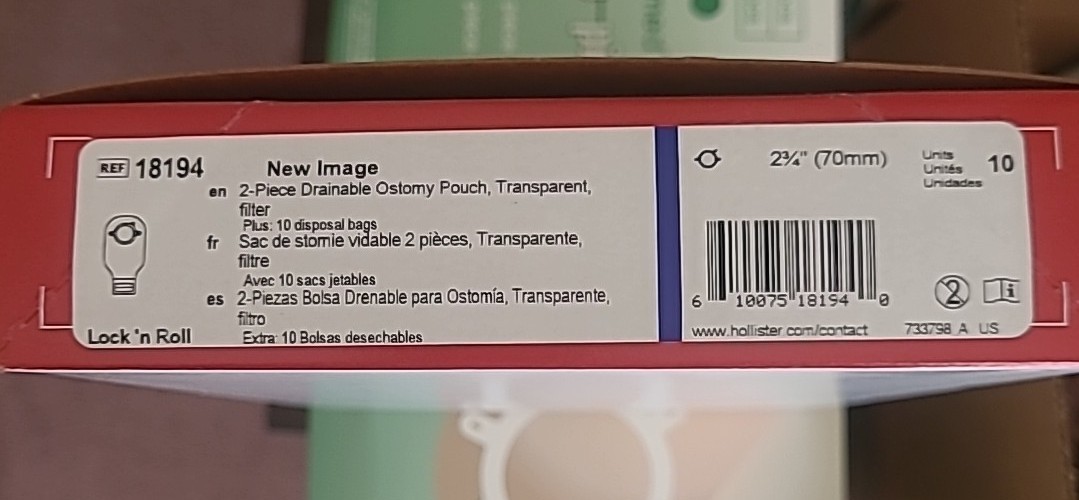 Hollister 18194 New Image Drainable Colostomy Pouch, 12″, 1 Box of 10