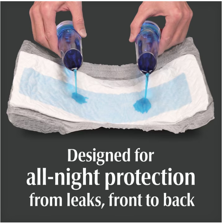 Depend Night Defense Incontinence Underwear for Men, Adult Diapers, L, 56 Count