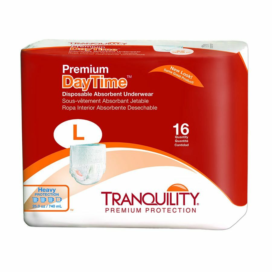 Tranquility Premium DayTime Adult Pull On Underwear Large 44-54in – 2 Bags of 16