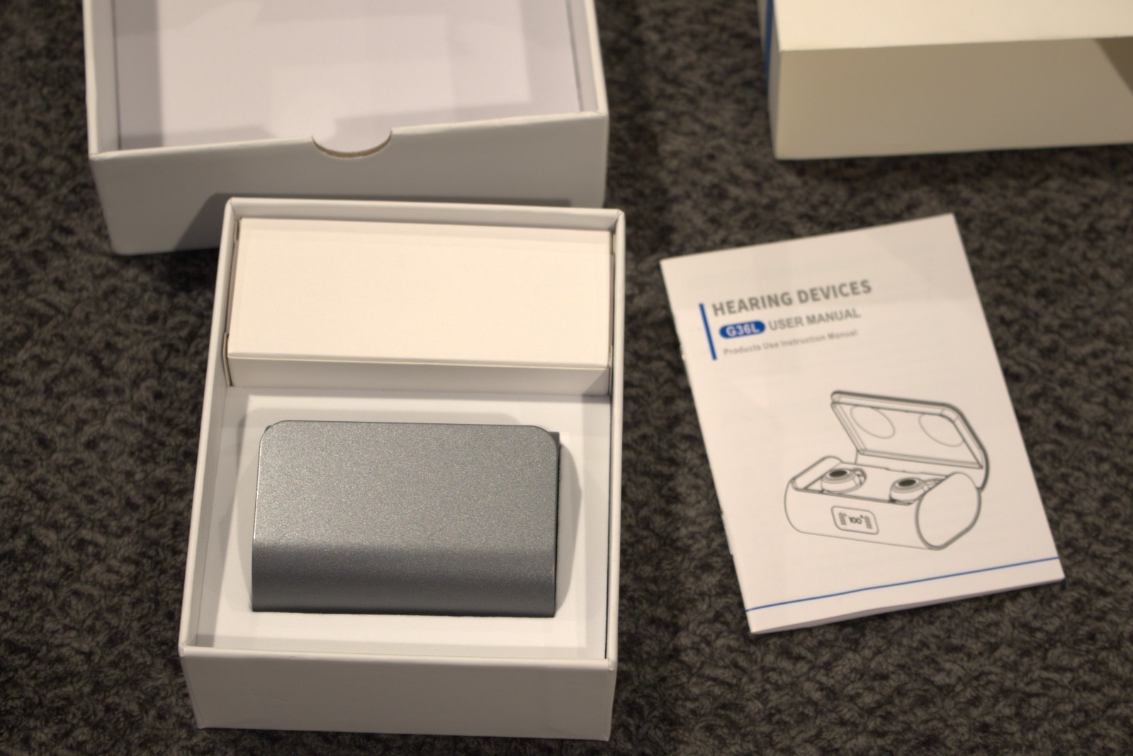 Hearing Aid Rechargeable w/Noise Cancellation Invisible Amplifer w/Charger Case