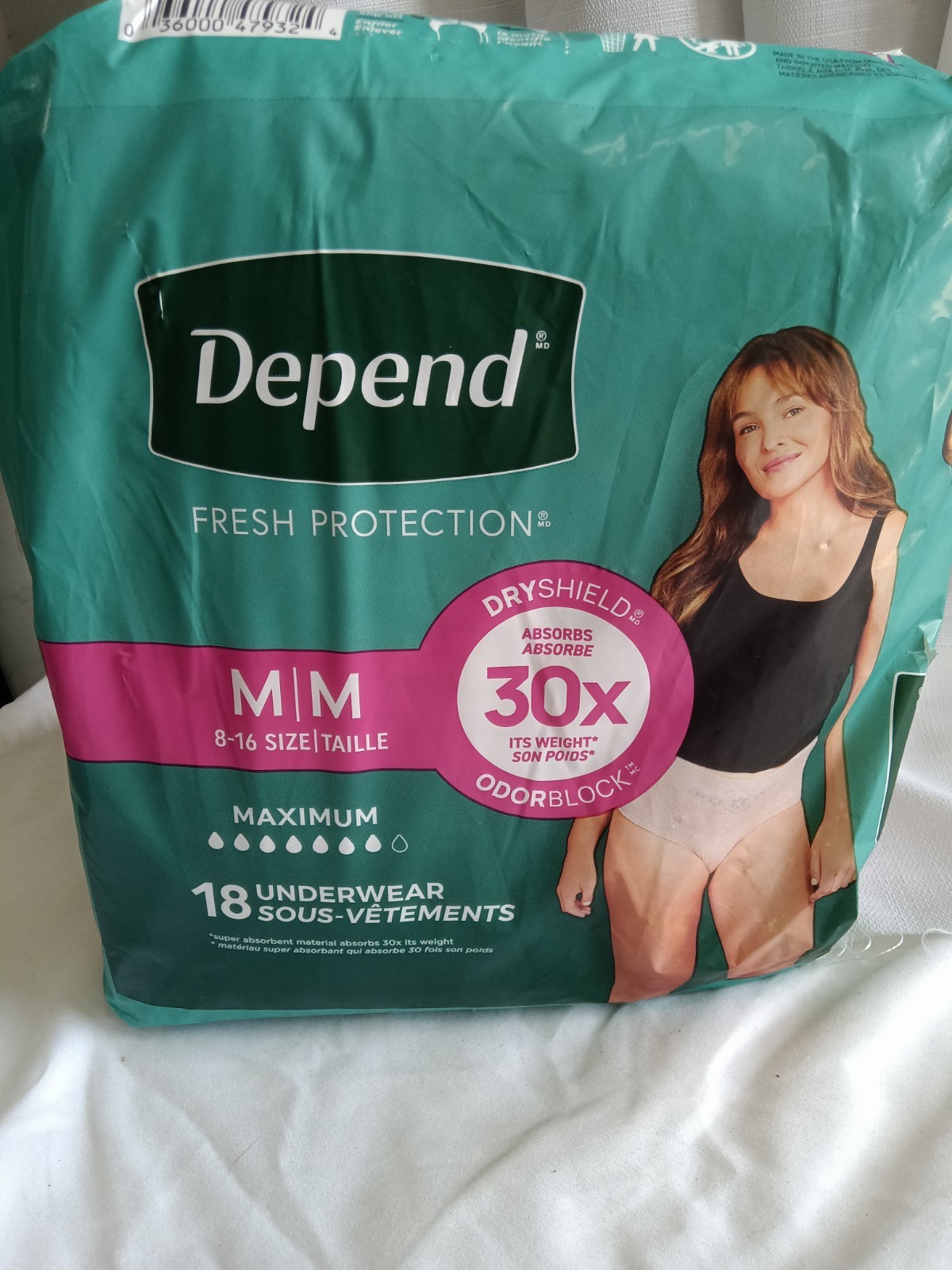 Odor-Control Adult Diapers for Women – Blush, Medium, 18 Count, Disposable