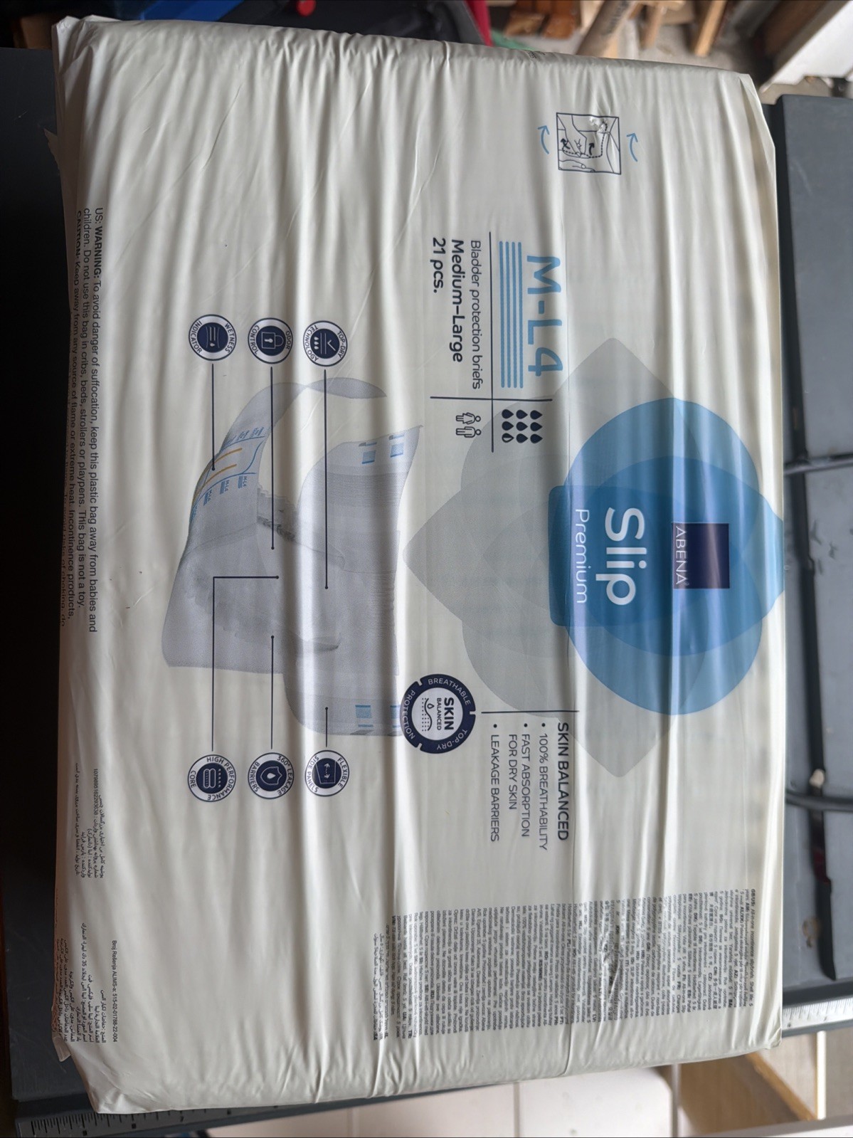 Abena Slip Flexi-Fit Premium Incontinence Briefs, Level 4, Medium/Large