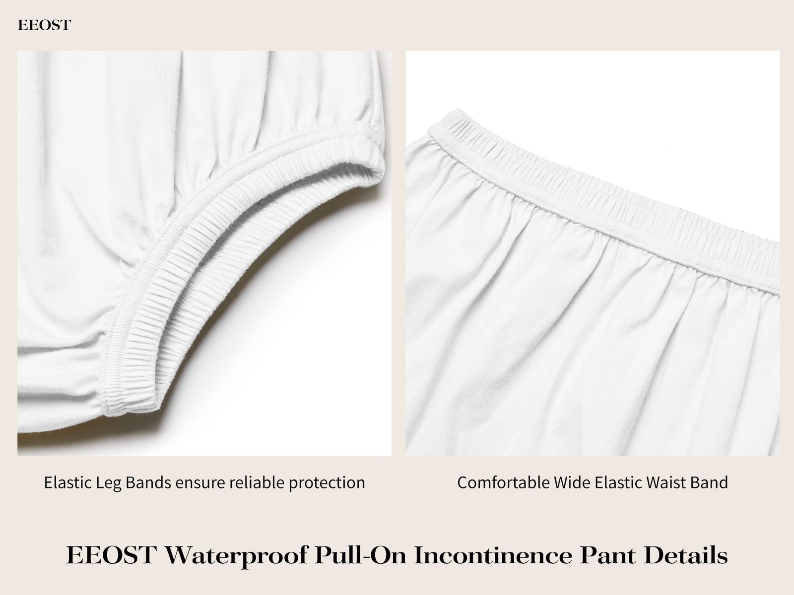 Adult Diaper Cover Noiseless Leak-Protection Waterproof Rubber Plastic Pants