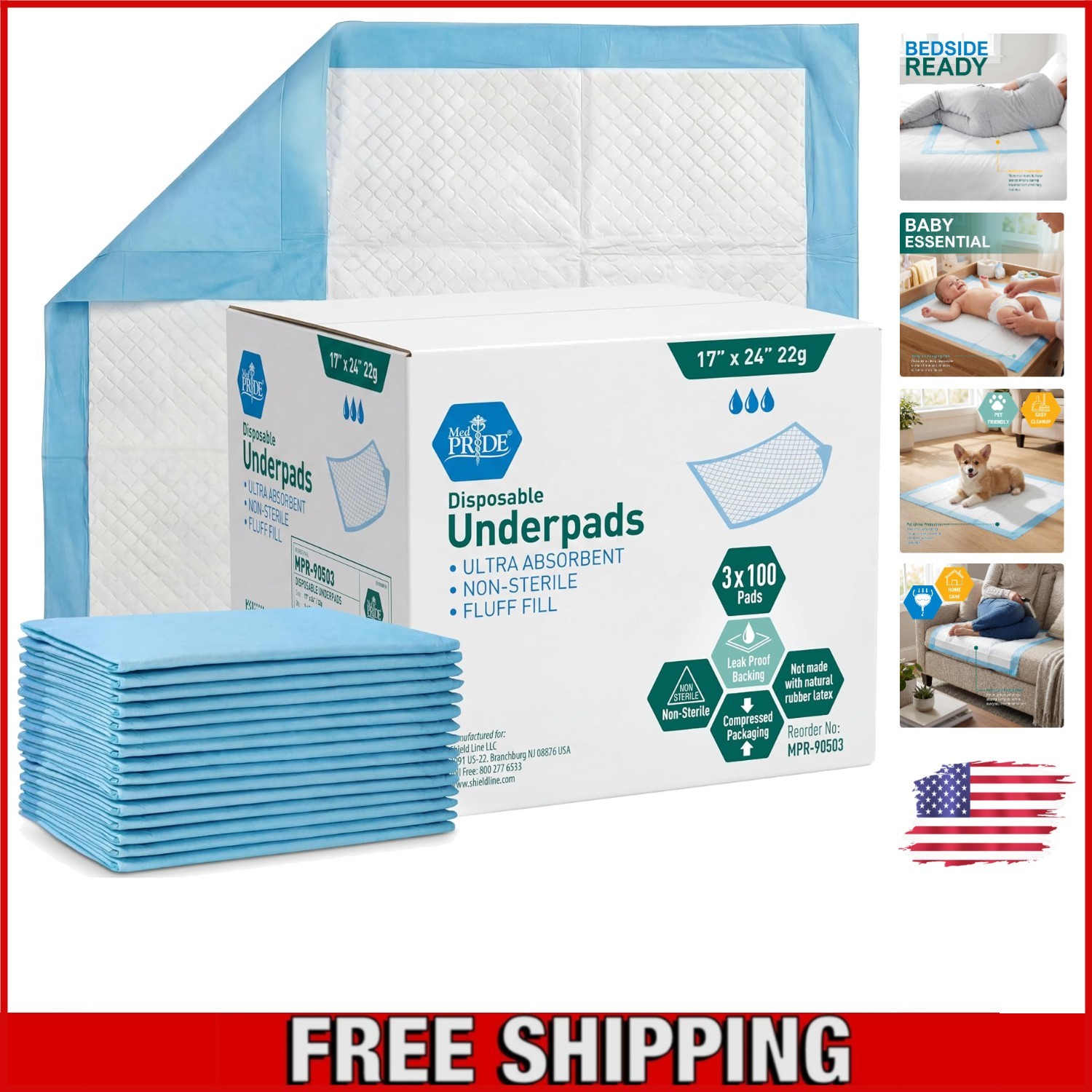 Convenient 100 Count Disposable Underpads – Superior Absorbency & Clean-Up