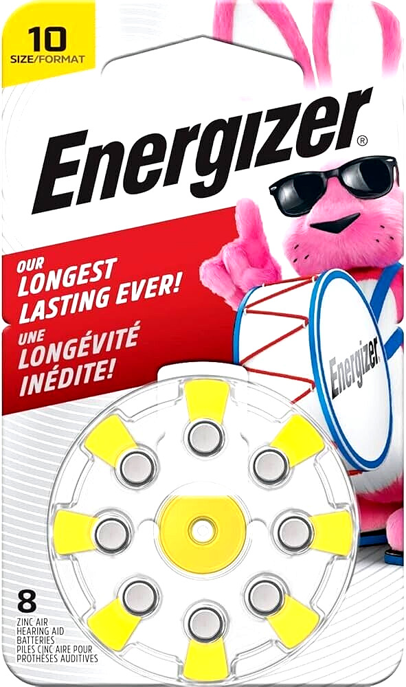 Energizer Zinc Air 10 1.4 V Hearing Aid Battery 8 Pk 05.12.2026 AZ10DP-8