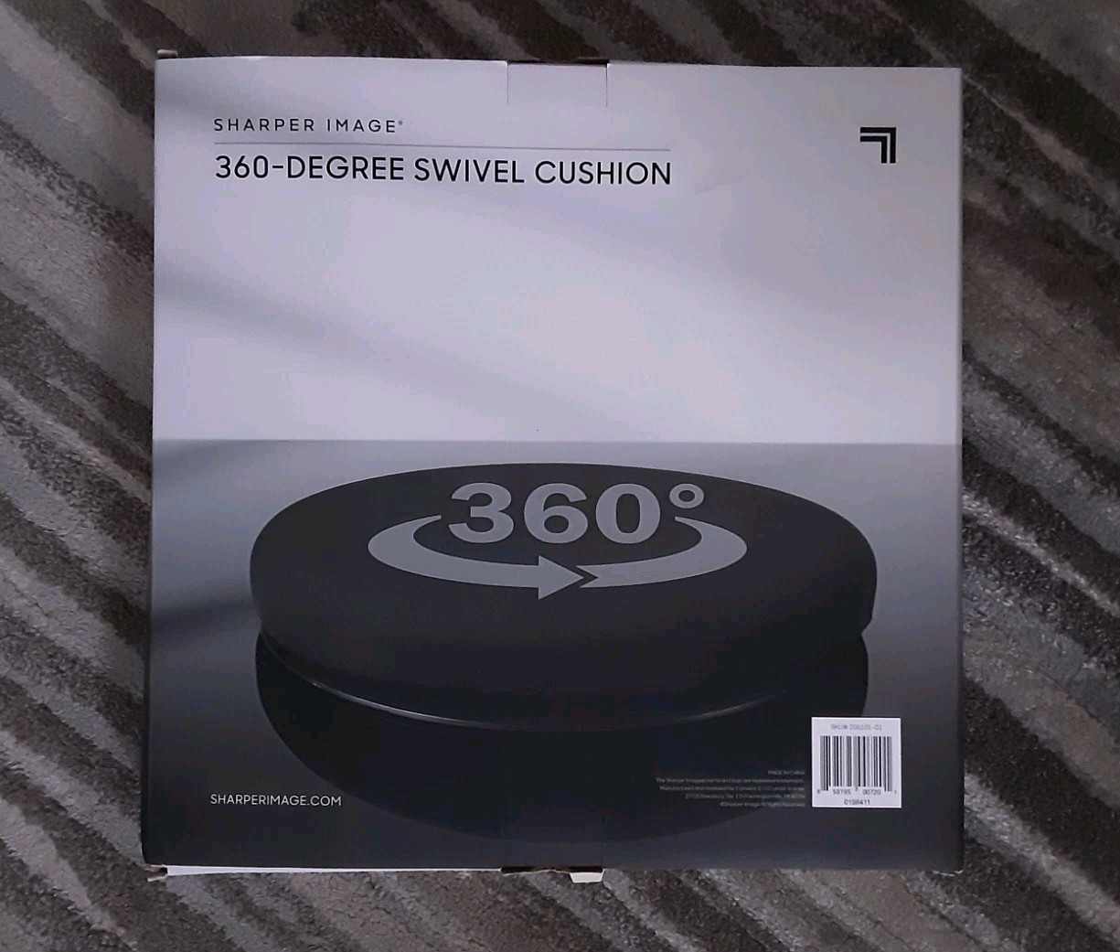 Sharper Image 360 Degree Padded Swivel Cushion Black Spinning Seat